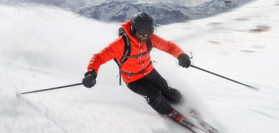 Person skiing down a mountain